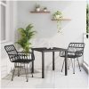 3-delars trädgårdsmöbelset i svart poly rattan vidaXL 80 x 80 x 73 cm – miniatyr 1