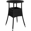 3-delars Trädgårdsmöbelset Svart Poly Rottning vidaXL 60 x 60 x 75 cm – miniatyr 5