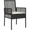 3-delars Trädgårdsmöbelset Svart Poly Rottning vidaXL 60 x 60 x 75 cm – miniatyr 6