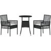 3-delars Trädgårdsmöbelset Svart Poly Rottning vidaXL 60 x 60 x 75 cm – miniatyr 7