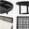 3-delars Trädgårdsmöbelset Svart Poly Rottning vidaXL 60 x 60 x 75 cm – miniatyr 9