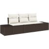 3 Delars Trädgårdsoffasett med Kuddar Brun Poly-Rotting vidaXL 239 x 62 x 85 cm – miniatyr 2