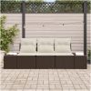 3 Delars Trädgårdsoffasett med Kuddar Brun Poly-Rotting vidaXL 239 x 62 x 85 cm – miniatyr 3