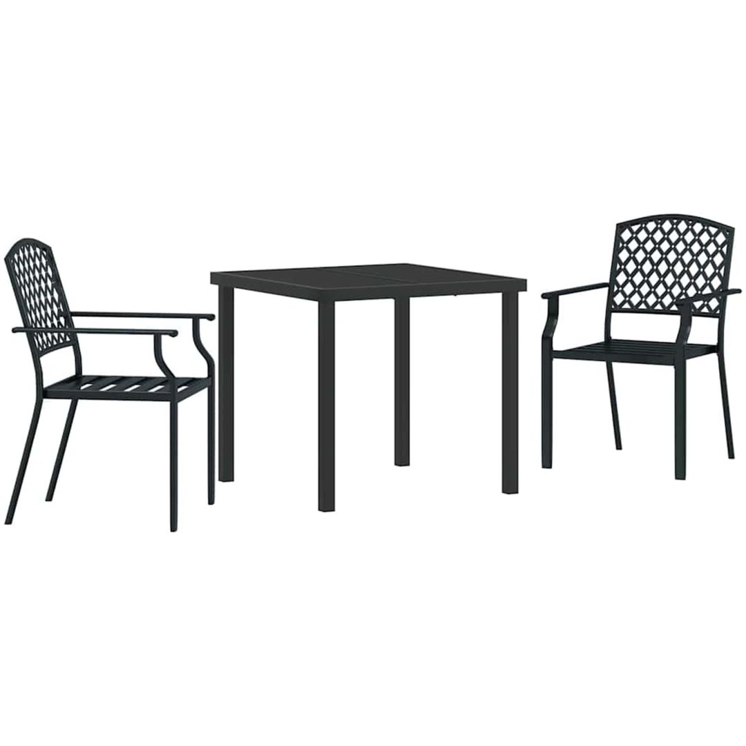 3-delars trädgårdsset i antracitstål vidaXL 80 x 80 x 73 cm – bild 2