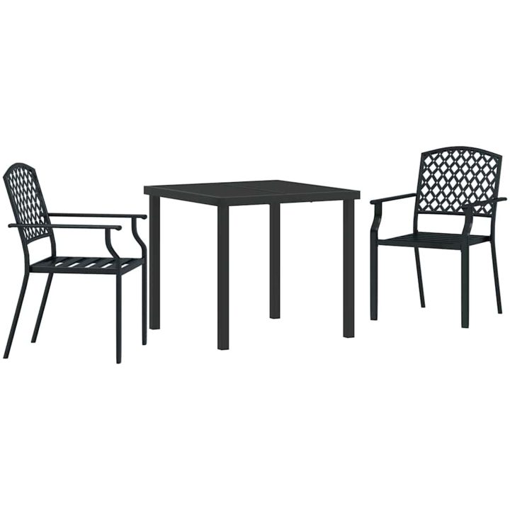 3-delars trädgårdsset i antracitstål vidaXL 80 x 80 x 73 cm – bild 2
