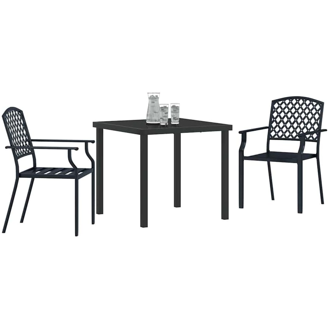 3-delars trädgårdsset i antracitstål vidaXL 80 x 80 x 73 cm – bild 3