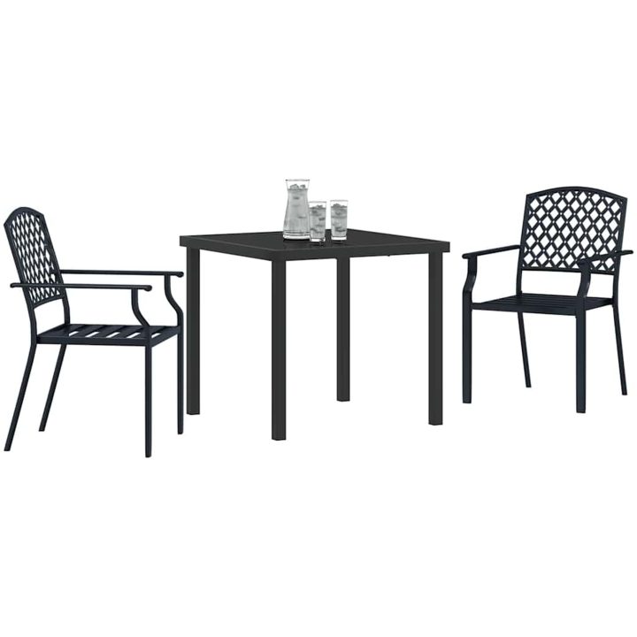 3-delars trädgårdsset i antracitstål vidaXL 80 x 80 x 73 cm – bild 3