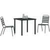 3 Delars Trädgårdsset i Mörkgrått Stål vidaXL 80 x 80 x 73 cm – miniatyr 3