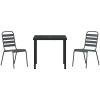3 Delars Trädgårdsset i Mörkgrått Stål vidaXL 80 x 80 x 73 cm – miniatyr 6