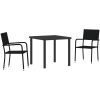 3-delars trädgårdsset i svart poly-rattan vidaXL 80 x 80 x 73 cm – miniatyr 2
