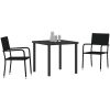3-delars trädgårdsset i svart poly-rattan vidaXL 80 x 80 x 73 cm – miniatyr 3