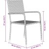 3-delars trädgårdsset i svart poly-rattan vidaXL 80 x 80 x 73 cm – miniatyr 8