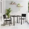 3-delars trädgårdsset i svart poly-rattan vidaXL 80 x 80 x 73 cm – miniatyr 1