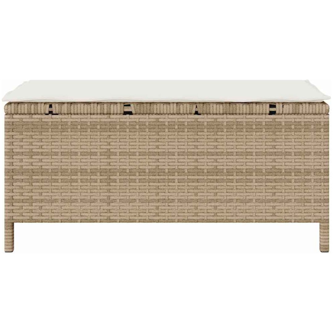 3-delars trädgårdsset med kuddar beige polyrotting akacia vidaXL 100 cm – bild 8