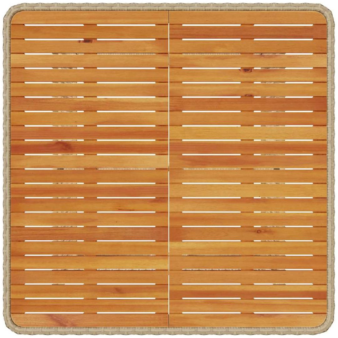 3-delars trädgårdsset med kuddar beige polyrotting akacia vidaXL 100 cm – bild 9