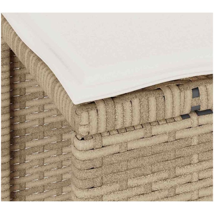 3-delars trädgårdsset med kuddar beige polyrotting akacia vidaXL 100 cm – bild 10