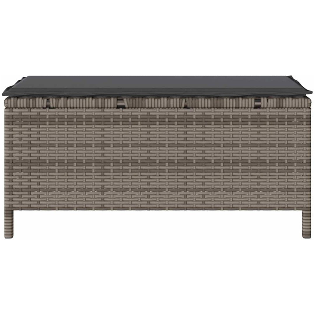 3 Delars Trädgårdsset med Kuddar Grå Poly Rattan Akacia vidaXL 100 cm – bild 8