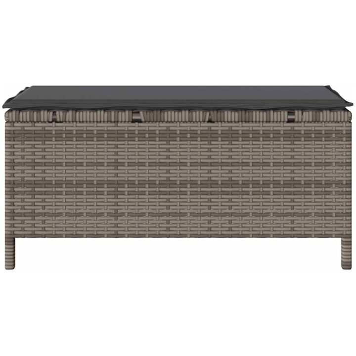 3 Delars Trädgårdsset med Kuddar Grå Poly Rattan Akacia vidaXL 100 cm – bild 8