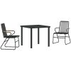 3-delars Utegrupp i Svart PVC Rattan vidaXL 80 x 80 x 73 cm – miniatyr 2
