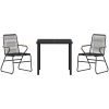 3-delars Utegrupp i Svart PVC Rattan vidaXL 80 x 80 x 73 cm – miniatyr 6