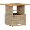 3-delars utemöbelset med kuddar Beige Poly Rattan Akacia vidaXL 80 cm – miniatyr 5