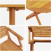 3-delars Vikbart Bistro Set i Massivt Akaciaträ vidaXL Medium – miniatyr 11