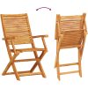 3-delars Vikbart Bistro Set i Massivt Akaciaträ vidaXL Medium – miniatyr 12