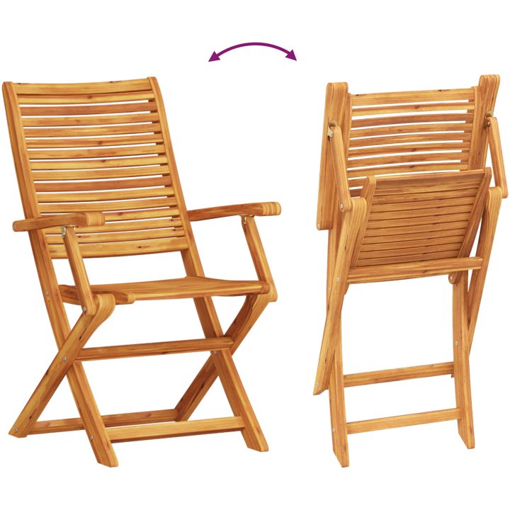3-delars Vikbart Bistro Set i Massivt Akaciaträ vidaXL Medium – bild 12