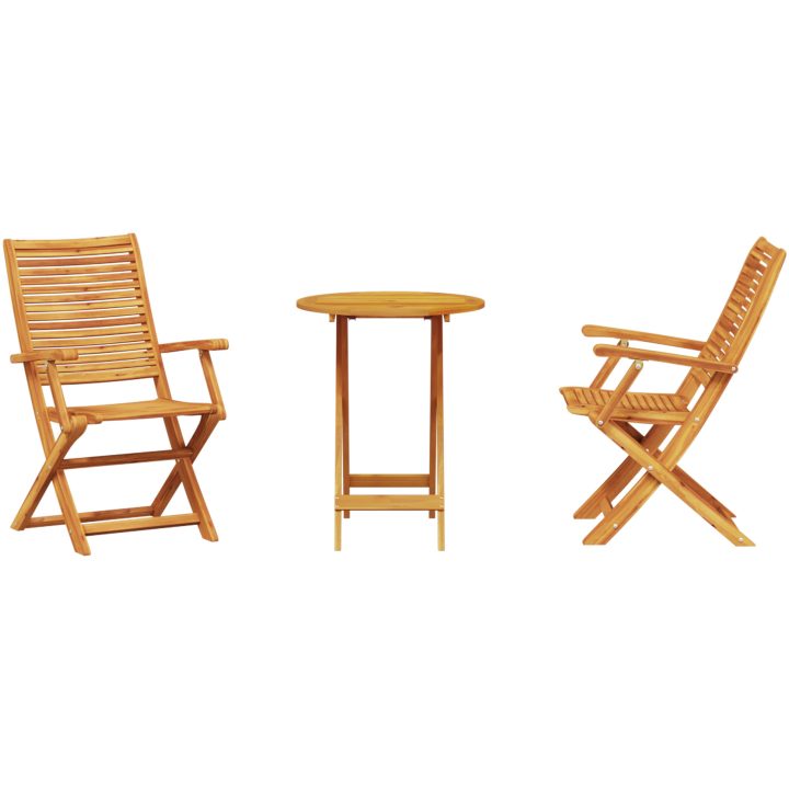 3-delars Vikbart Bistro Set i Massivt Akaciaträ vidaXL Medium – bild 7