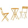 3-delars Vikbart Bistro Set Senapsgul Stål vidaXL 50 x 50 x 71 cm – miniatyr 2