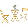 3-delars Vikbart Bistro Set Senapsgul Stål vidaXL 50 x 50 x 71 cm – miniatyr 3
