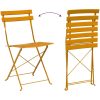 3-delars Vikbart Bistro Set Senapsgul Stål vidaXL 50 x 50 x 71 cm – miniatyr 9