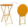 3-delars Vikbart Bistro Set Senapsgul Stål vidaXL 50 x 50 x 71 cm – miniatyr 10