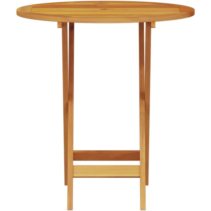 3-delars vikbart bistroset i massivt akaciaträ vidaXL Bord, 70x70x75 cm, stol, 57x66x95 cm – bild 8
