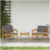 3-delat Bistro Set med Kuddar, Gjort av Massivt Akaciaträ vidaXL Stol, 59.5 x 70.5 x 72.5 cm, bord, 45 x 45 x 38 cm – miniatyr 4