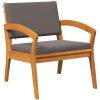 3-delat Bistro Set med Kuddar, Gjort av Massivt Akaciaträ vidaXL Stol, 59.5 x 70.5 x 72.5 cm, bord, 45 x 45 x 38 cm – miniatyr 5