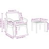 3-delat Bistro Set med Kuddar, Gjort av Massivt Akaciaträ vidaXL Stol, 59.5 x 70.5 x 72.5 cm, bord, 45 x 45 x 38 cm – miniatyr 10