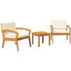 3-delat Bistro Set med Kuddar - Tillverkat av Massivt Akaciaträ vidaXL Stol, 59.5 x 70.5 x 72.5 cm, bord, 45 x 45 x 38 cm – miniatyr 2