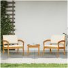 3-delat Bistro Set med Kuddar - Tillverkat av Massivt Akaciaträ vidaXL Stol, 59.5 x 70.5 x 72.5 cm, bord, 45 x 45 x 38 cm – miniatyr 4