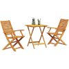 3-delat Fällbart Bistro Set i Massivt Akaciaträ vidaXL Liten – miniatyr 3