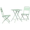 3-delat Fällbart Bistro Set Ljus Mint Stål vidaXL Small – miniatyr 2