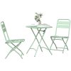 3-delat Fällbart Bistro Set Ljus Mint Stål vidaXL Small – miniatyr 3