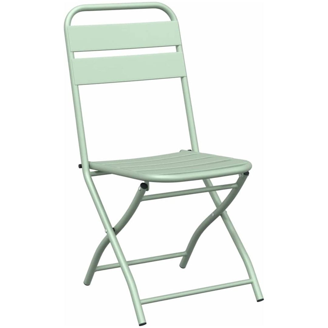 3-delat Fällbart Bistro Set Ljus Mint Stål vidaXL Small – bild 5