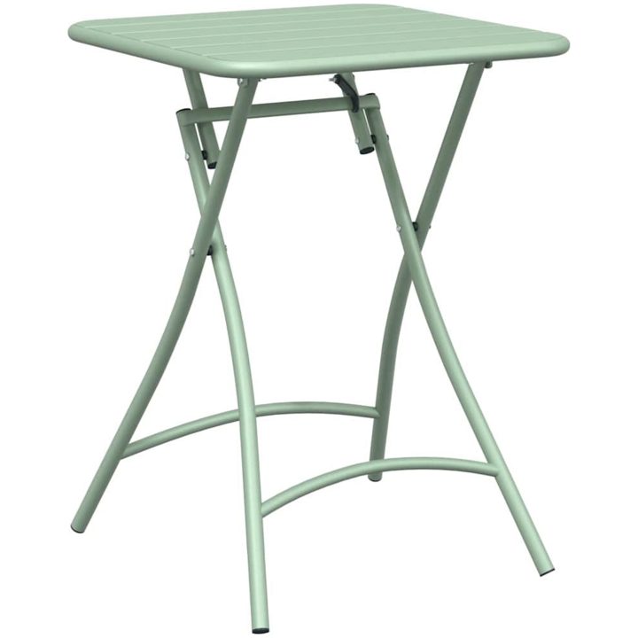 3-delat Fällbart Bistro Set Ljus Mint Stål vidaXL Small – bild 6