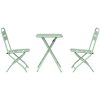 3-delat Fällbart Bistro Set Ljus Mint Stål vidaXL Small – miniatyr 7