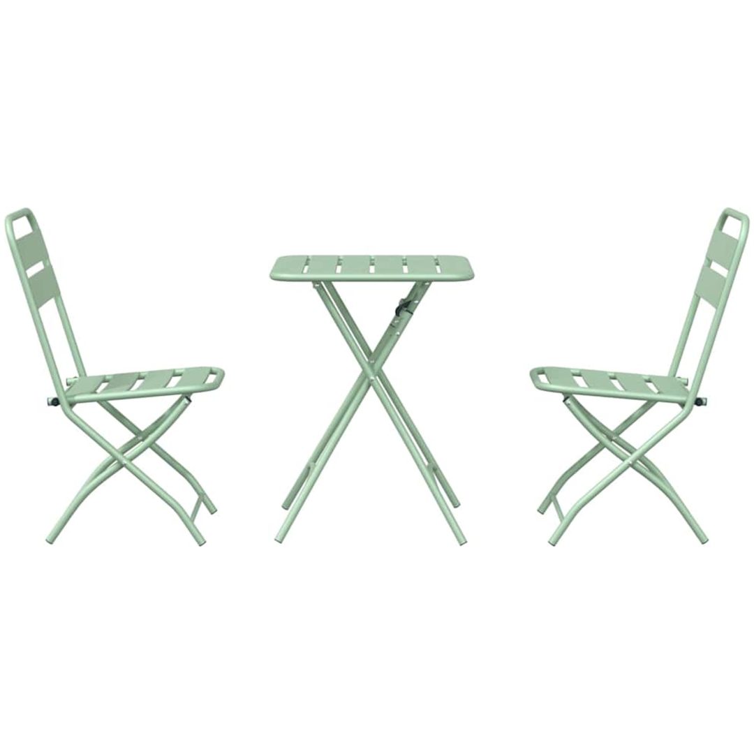 3-delat Fällbart Bistro Set Ljus Mint Stål vidaXL Small – bild 7