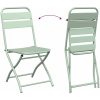 3-delat Fällbart Bistro Set Ljus Mint Stål vidaXL Small – miniatyr 9
