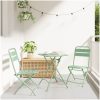 3-delat Fällbart Bistro Set Ljus Mint Stål vidaXL Small – miniatyr 1