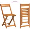 3-delat hopfällbart bistro-set med dynor av massivt akaciaträ vidaXL Liten – miniatyr 11