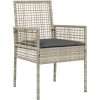 3-delat matbordset för trädgård Ljusgrå Poly Rottning vidaXL 80 x 80 x 75 cm – miniatyr 6